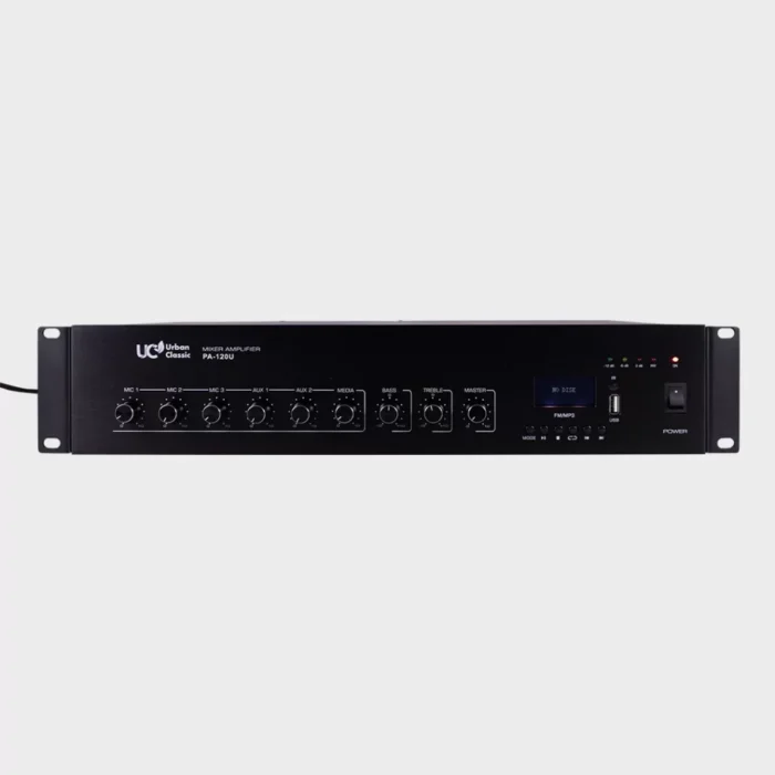 urban classic PA120 - 120Watts, Copper transformer 3 Mic Input, 2 Aux Input , Bluetooth, FM , USB (MP3, WMA playback), Pre Out , 4-16Ohm & 70/100V Speaker Output  VOX Feature - Image 3