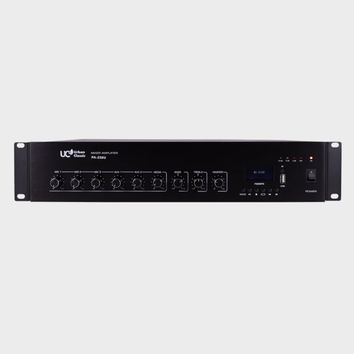 urban classic PA250 - 250 Watts, Copper transformer. 3 Mic Input, 2 Aux Input. Bluetooth, FM , USB (MP3, WMA playback), Pre Out Option, 4-16Ohm & 70/100V Output. VOX - Image 2