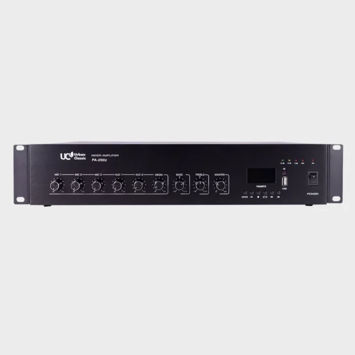 urban classic PA250 - 250 Watts, Copper transformer. 3 Mic Input, 2 Aux Input. Bluetooth, FM , USB (MP3, WMA playback), Pre Out Option, 4-16Ohm & 70/100V Output. VOX - Image 4