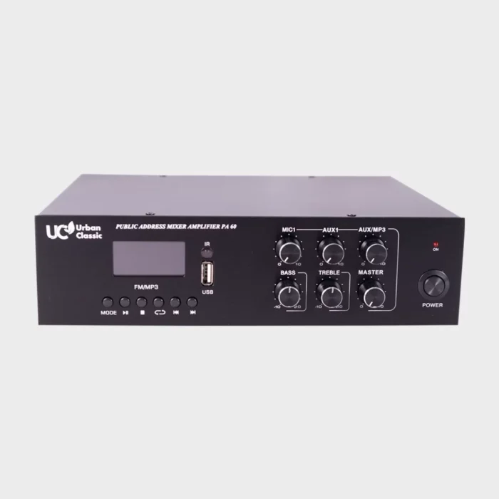 urban classic PA60 - 60Watts, Copper transformer 1 Mic Input, 2 Aux Input , Bluetooth, FM , USB (MP3, WMA playback), Pre Out , 4-16Ohm & 70/100V Speaker Output. - Image 3