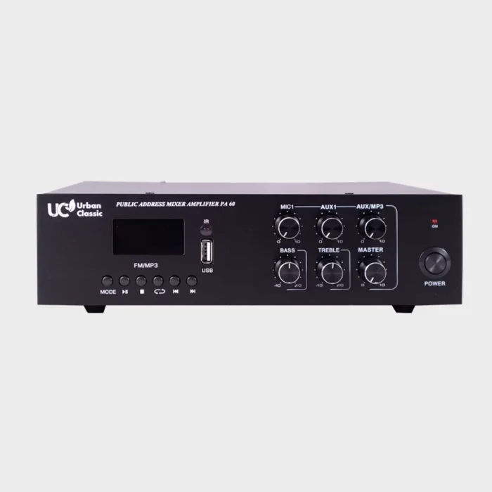 urban classic PA60 - 60Watts, Copper transformer 1 Mic Input, 2 Aux Input , Bluetooth, FM , USB (MP3, WMA playback), Pre Out , 4-16Ohm & 70/100V Speaker Output. - Image 4