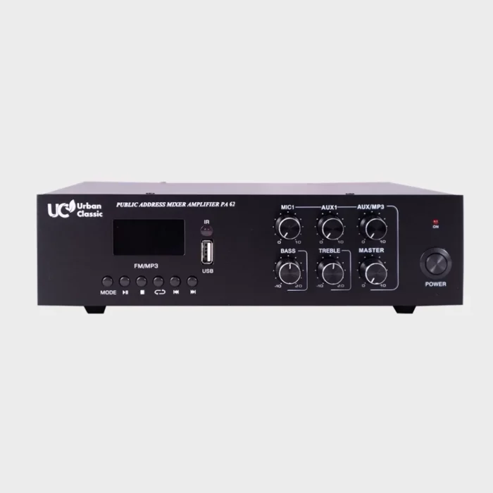 urban classic PA62 - 60Watts, Copper transformer 2 Mic Input, 2 Aux Input , Bluetooth, FM , USB (MP3, WMA playback), Pre Out , 4-16Ohm & 70/100V Speaker Output. - Image 4