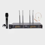 Urban Classic SVF 212080 - Handheld + Body pack with Head Mic upto 90mts Coverage, UHF, Variable frequency, HISS  Noise Cancelation 100+100 PreSet Channels