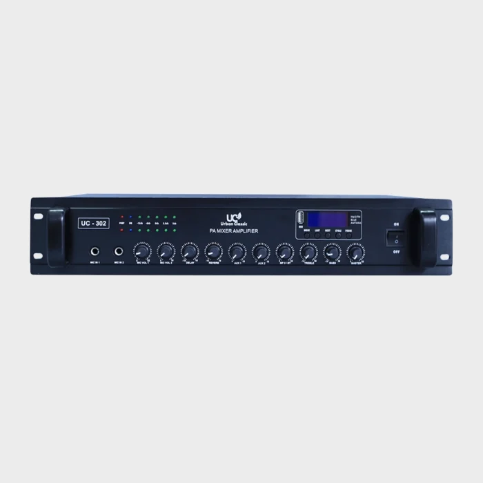 urban classic - UC 302  600 WATTS @100 V OR 2 x 300 WATTS STEREO Bluetooth, FM Inbuilt , USB , 4 Mic Input, 2 Line Input. Advanced D Class Amplification , ECHO , DELAY ,Tone  Control - Image 2