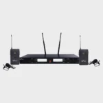 Urban Classic VF 222060C - Dual Body pack & Head Mics upto 50 mts Coverage, UHF, Variable Frequency, 100+100 Preset Channels