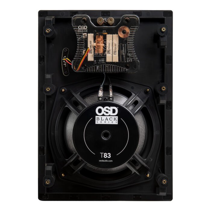 OSD Black 8" In-Wall Speaker Pair 170W, 1" Aluminum Dome Tweeter, 12dB Contour Switch, T83 - Image 2