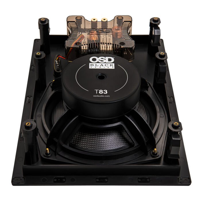 OSD Black 8" In-Wall Speaker Pair 170W, 1" Aluminum Dome Tweeter, 12dB Contour Switch, T83 - Image 3